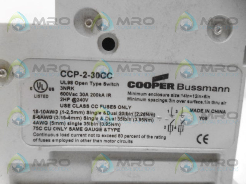 BUSSMAN CCP-2-30CC CIRCUIT BREAKER  UNMP