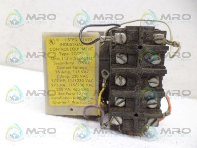 WARRICK CONTROLS 2G1F0 RELAY CONTROL *USED*