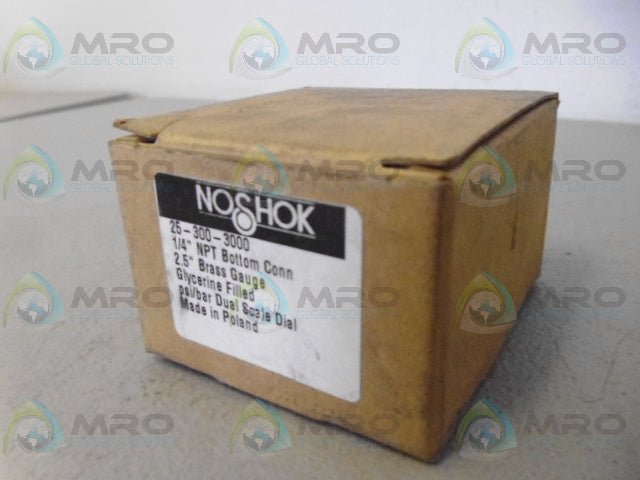 NOSHOK 25-300-3000 PRESSURE GUAGE 3000PSI *NEW IN BOX*
