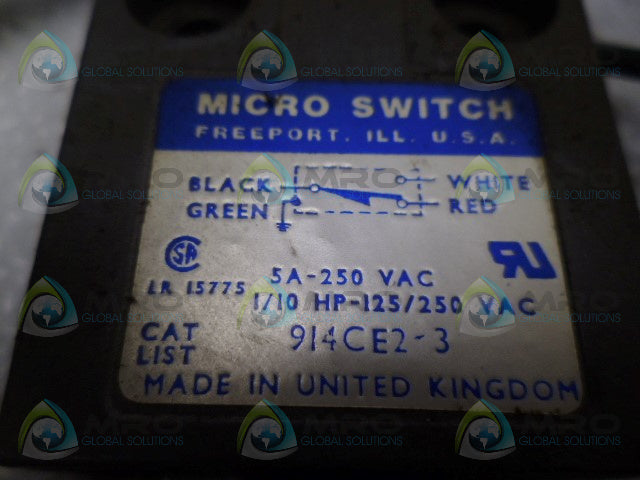 MICROSWITCH 914CE2-3 LIMIT SWITCH *USED*