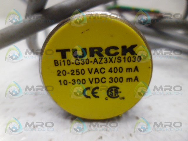TURCK BI10-G30-AZ3X/S1030 INDUCTIVE SENSOR *USED*