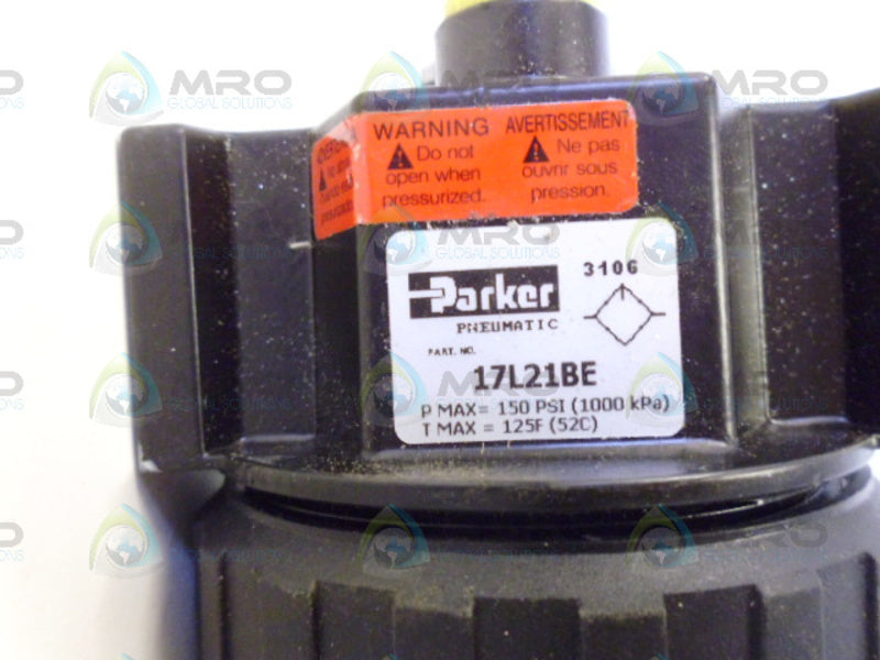 PARKER 17L21BE 3/8" LUBRICATOR 150PSI *NEW NO BOX*
