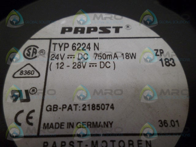 PAPST 6224N FAN *USED*