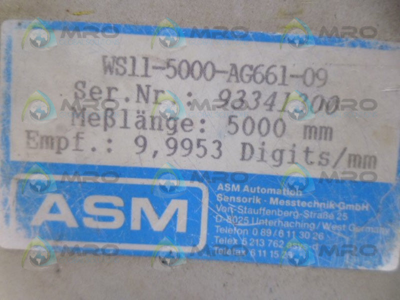 STEGMANN 466109000000 ENCODER ASM WS11-5000-AG661-09 (AS PICTURED) *USED*
