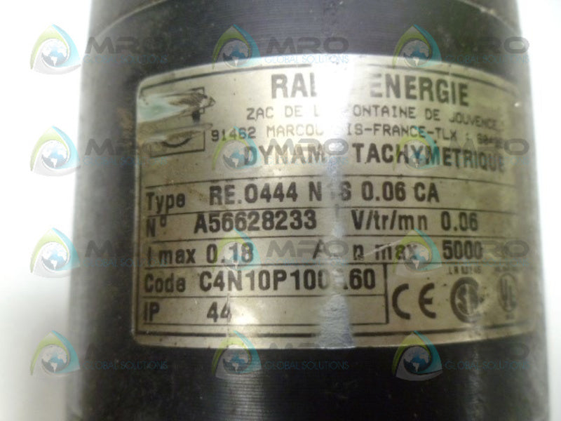 RADIO ENERGIE RE.0444 N1S 0.06 CA TACHOMETER GENERATOR *USED*