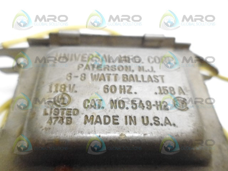 UNIVERSAL 549-H2 BALLAST UNMP