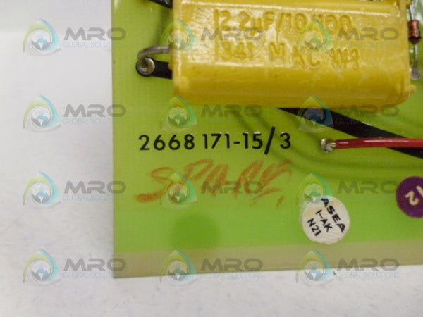 ASEA 2668171-15/3 CIRCUIT BOARD UNMP