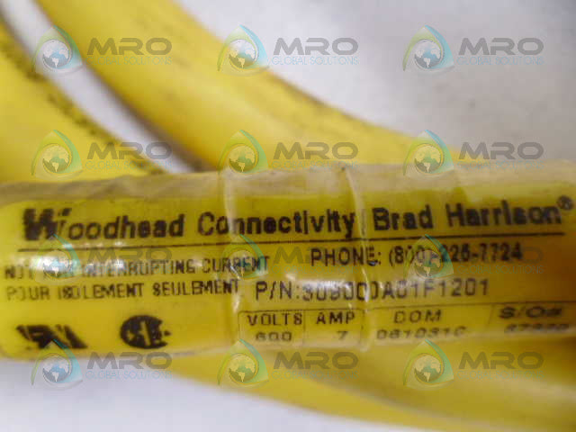 DANIEL WOODHEAD 309000A01F1201 CONNECTOR *USED*