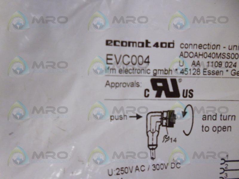 IFM EFECTOR EVC004 SOCKET FOR SENSORS W/ M12 CONNECTOR * NEW IN FACTORY BAG *