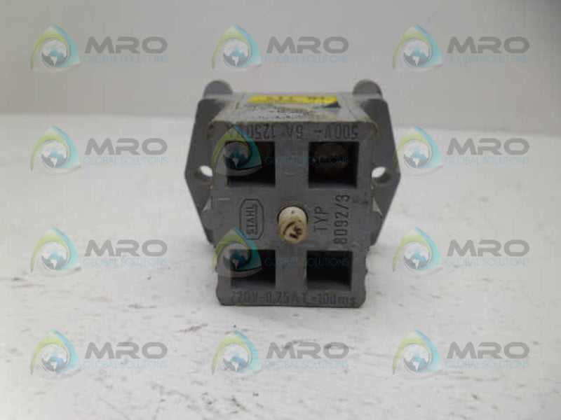 STAHL 8092/3-001-00 PUSHBUTTON SWITCH *USED*