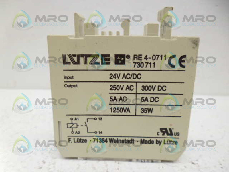 LUTZE RE4-0711 RELAY *USED*