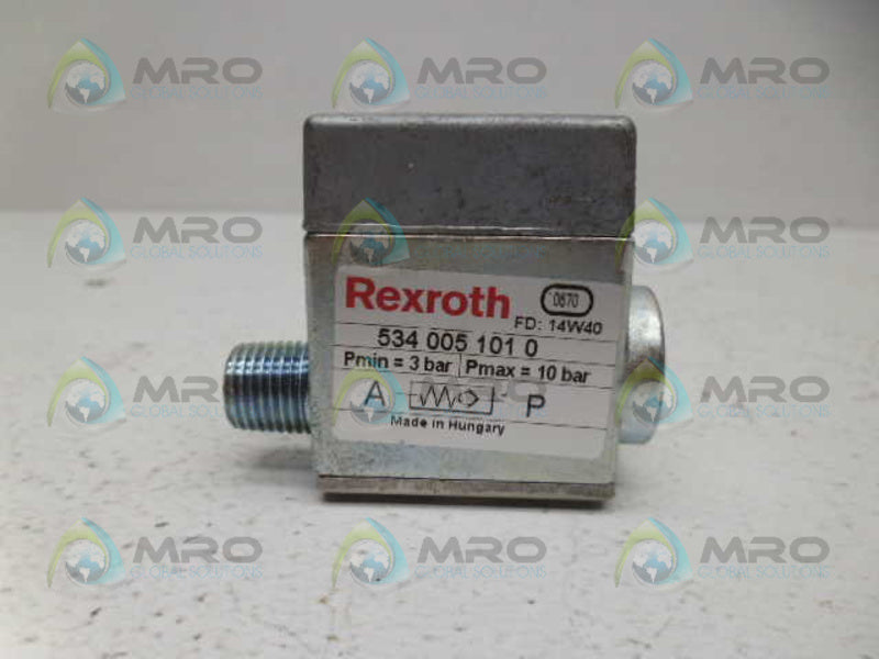 REXROTH 5340051010 PNEUMATIC PILOT CHECK VALVE *USED*