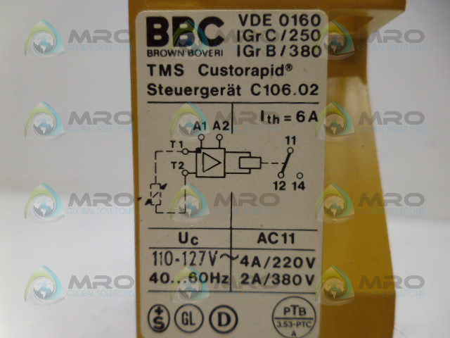 BBC C106.02 RELAY THERMISTOR UNIT *USED*