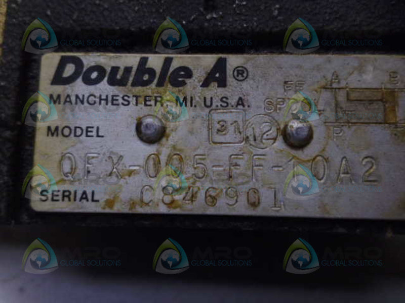 DOUBLE A QFX-005-FF-10A2 VALVE *USED*