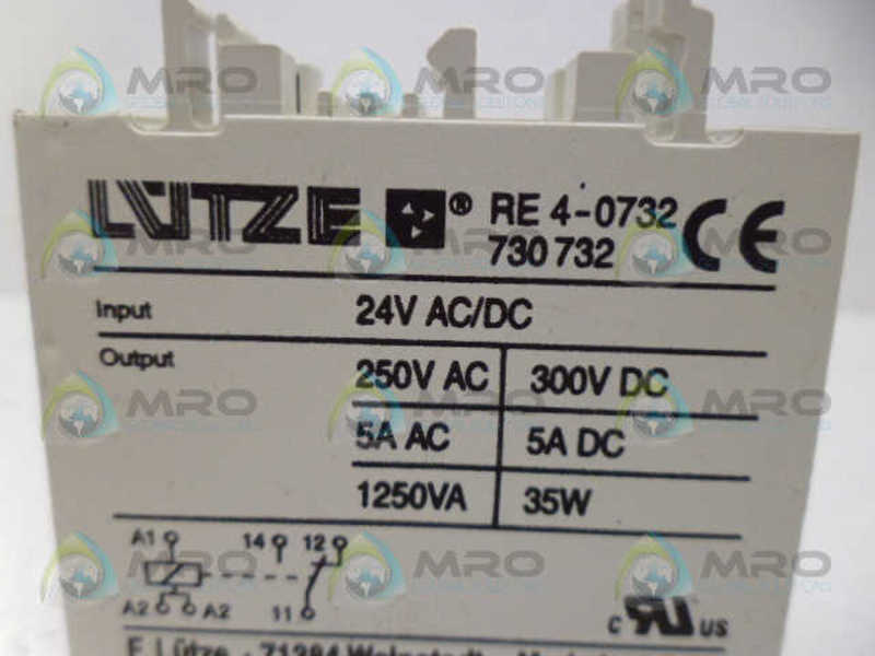 LUTZE RE4-0732 730 732 RELAY *USED*