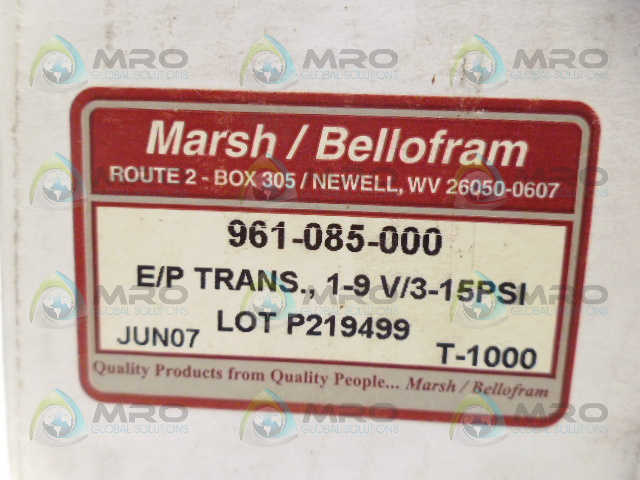 MARSH/BELLOFRAM 961-085-000 TRANSDUCER *NEW IN BOX*