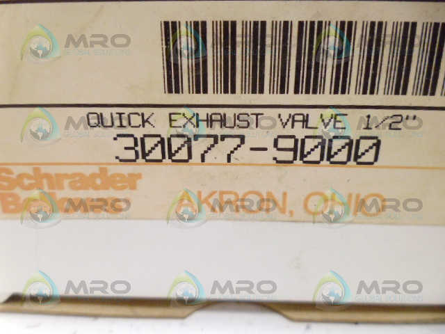 SCHRADER BELLOWS 30077-9000 QUICK EXHAUST VALVE *NEW IN BOX*
