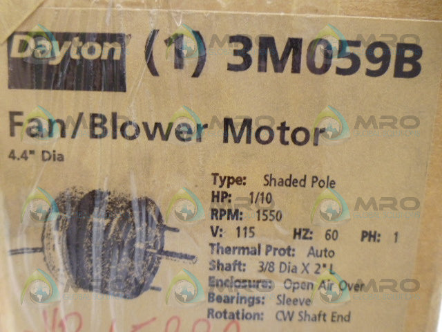 DAYTON 3M059B FAN/BLOWER MOTOR *NEW IN BOX*