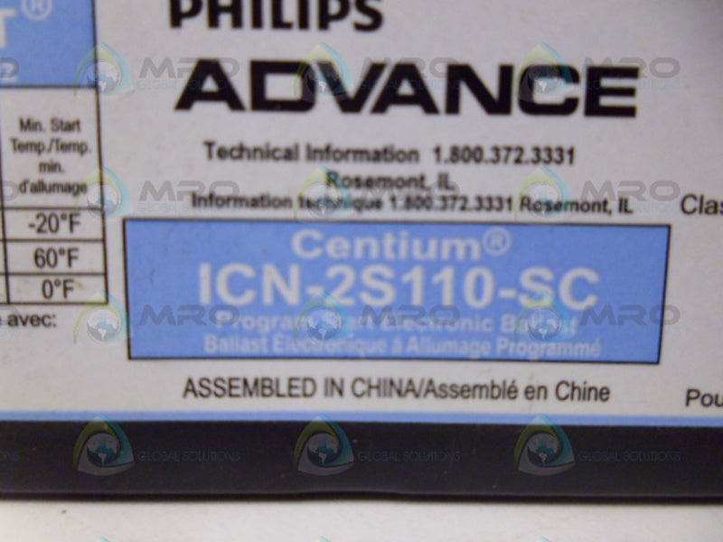 ADVANCE ICN-2S110-SC BALLAST *NEW NO BOX*