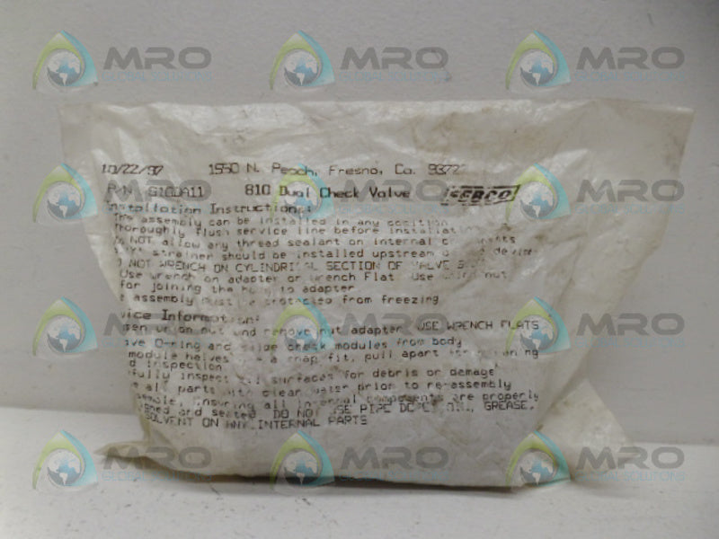SEBCO 810DA11 DUAL CHECK VALVE NSMP