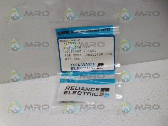 RELIANCE ELECTRIC 417999-1 THERMAL SILICONE GREASE *NEW IN FACTORY BAG*