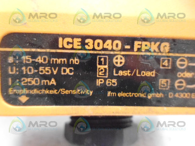 IFM EFECTOR ICE3040-FPKG INDUCTIVE SENSOR *NEW NO BOX*