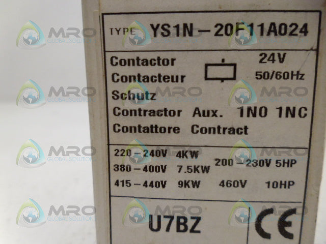 IDEC YS1N-20F11A024 MAGNETIC CONTACTOR *NEW IN BOX*