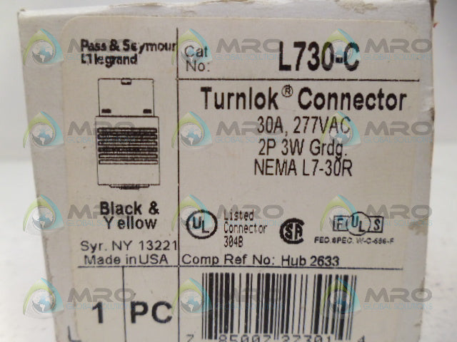PASS & SEYMOUR L730-C CONNECTOR *NEW IN BOX*