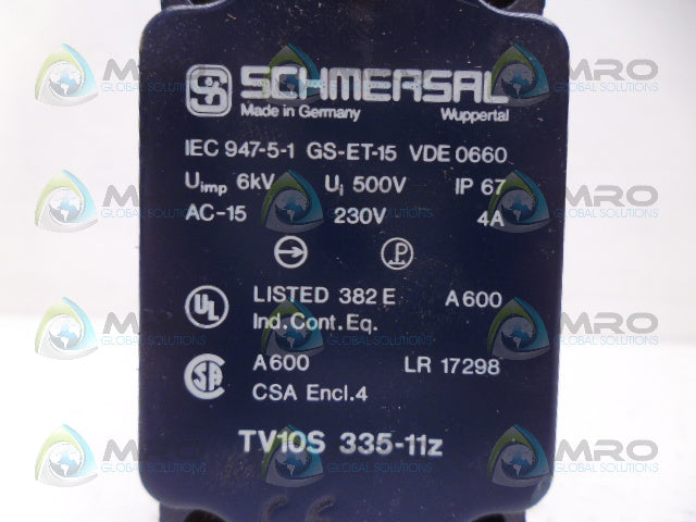 SCHMERSAL TV10S-335-11Z INTERLOCK SWITCH *NEW NO BOX*