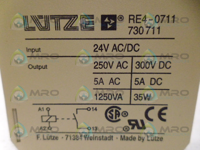 LUTZE RE4-0711 RELAY *NEW NO BOX*
