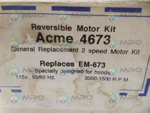 ACME 4673 REVERSIBLE MOTOR KIT *NEW IN BOX*