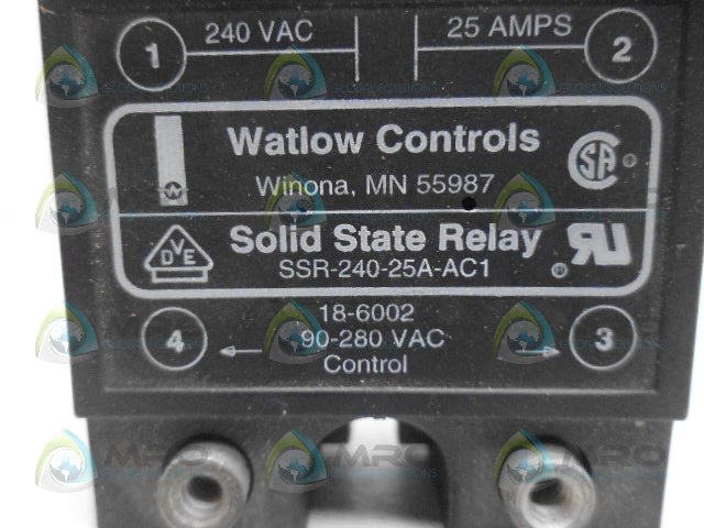 WATLOW SSR-240-25A-AC1 RELAY *NEW NO BOX*
