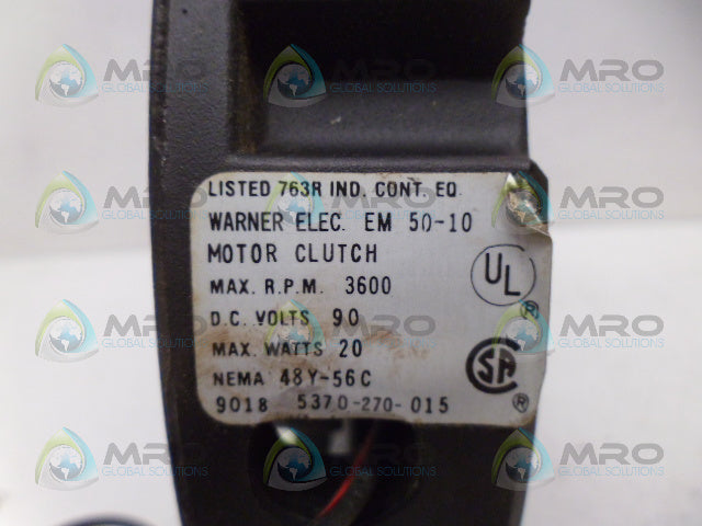 WARNER ELECTRIC 5370-270-015 CLUTCH (AS PICTURED) *NEW NO BOX*