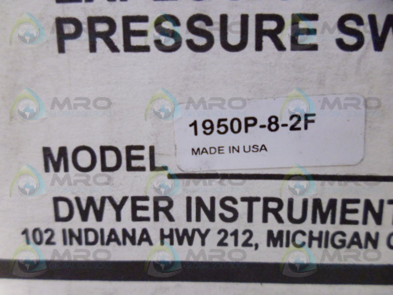 DWYER 1950P-8-2F PRESSURE SWITCH *NEW IN BOX*