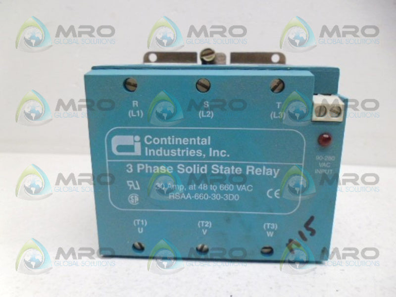 CONTINENTAL RSAA-660-30-3D0 SOLID STATE RELAY *NEW NO BOX*