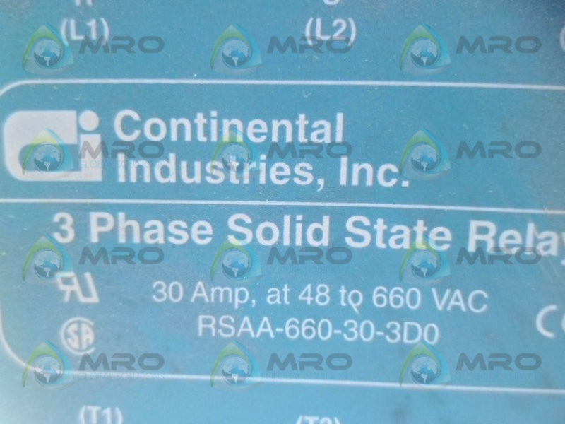 CONTINENTAL RSAA-660-30-3D0 SOLID STATE RELAY *NEW NO BOX*