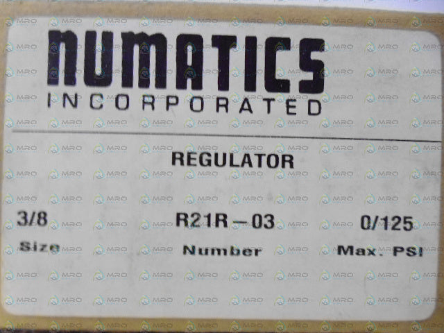 NUMATICS R21R-03 REGULATOR *NEW IN BOX*