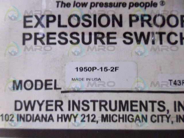 DWYER 1950P-15-2F PRESSURE SWITCH *NEW IN BOX*