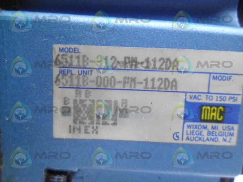 MAC 6511B-312-PM-112DA SOLENOID VALVE *NEW NO BOX*