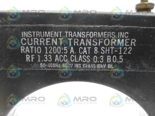 INSTRUMENT TRANSFORMERS 8SHT-122 CURRENT TRANSFORMER *NEW NO BOX*