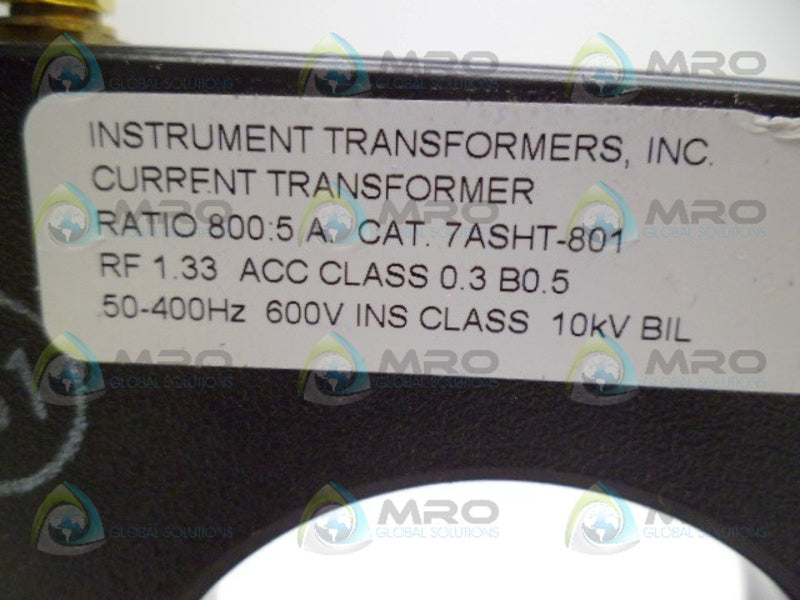 INSTRUMENT TRANSFORMERS 7ASHT-801 CURRENT TRANSFORMER *NEW NO BOX*