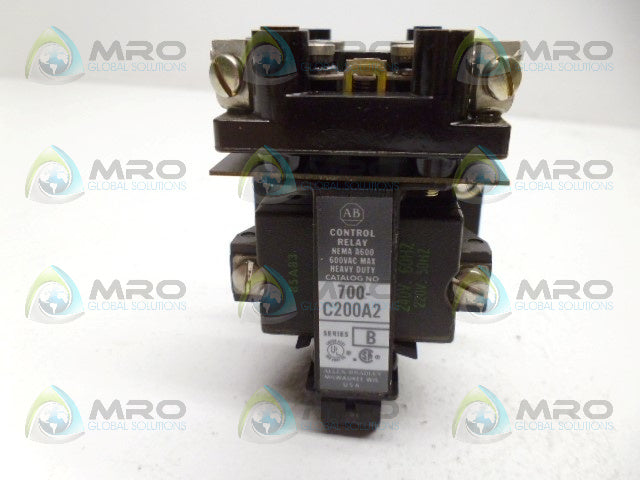 ALLEN BRADLEY 700-C200A2 SER. B CONTROL RELAY *USED*