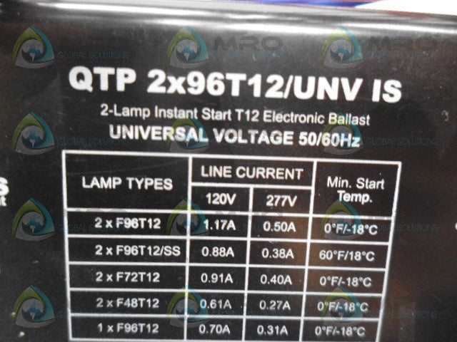 SYLVANIA QTP2X96T12/UNVIS BALLAST *NEW NO BOX*