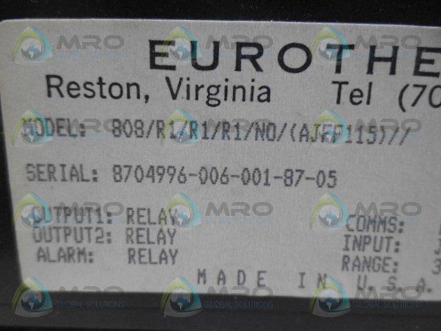 EUROTHERM 808/R1/R1/R1/N0/(AJFF115)// TEMPERATURE CONTROLLER *NEW NO BOX*