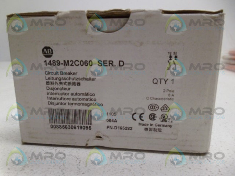 ALLEN BRADLEY 1489-M2C060 SER. D CIRCUIT BREAKER * NEW IN BOX *