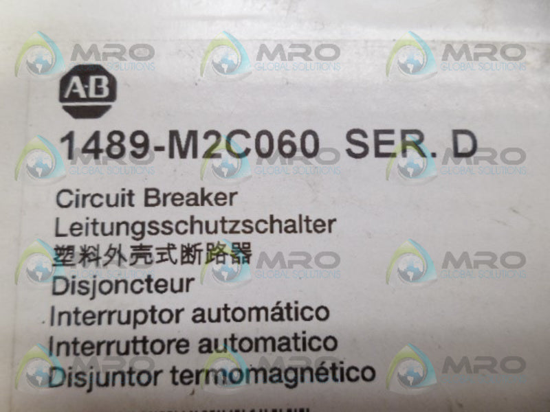 ALLEN BRADLEY 1489-M2C060 SER. D CIRCUIT BREAKER * NEW IN BOX *