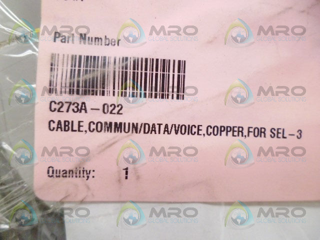 SEL C273A-022 CABLE *NEW IN ORIGINAL PACKAGE*