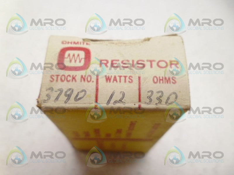 OHMITE 3790 RESISTOR 12W 330OHMS  NSMP