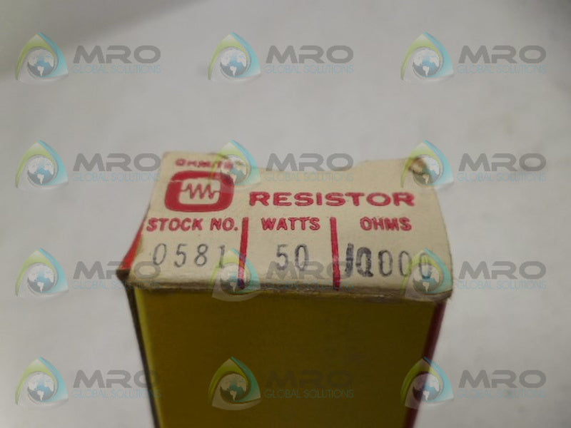 OHMITE 0581 RESISTOR 50W 10KOHMS *NEW IN BOX*