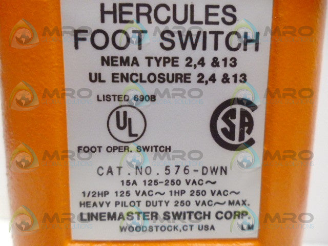 HERCULES 576-DWN FOOT SWITCH *NEW NO BOX*